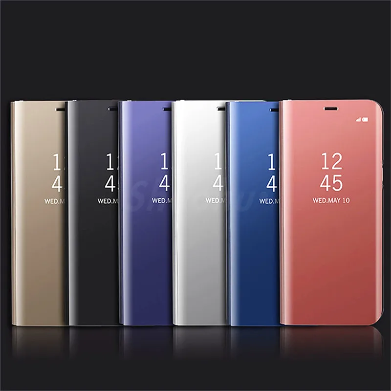 Зеркальный умный флип чехол для Samsung Galaxy S8 S9 S10 S20 S21 Plus A11 A21S A31 A41 A51 A71 Note 8 9 10