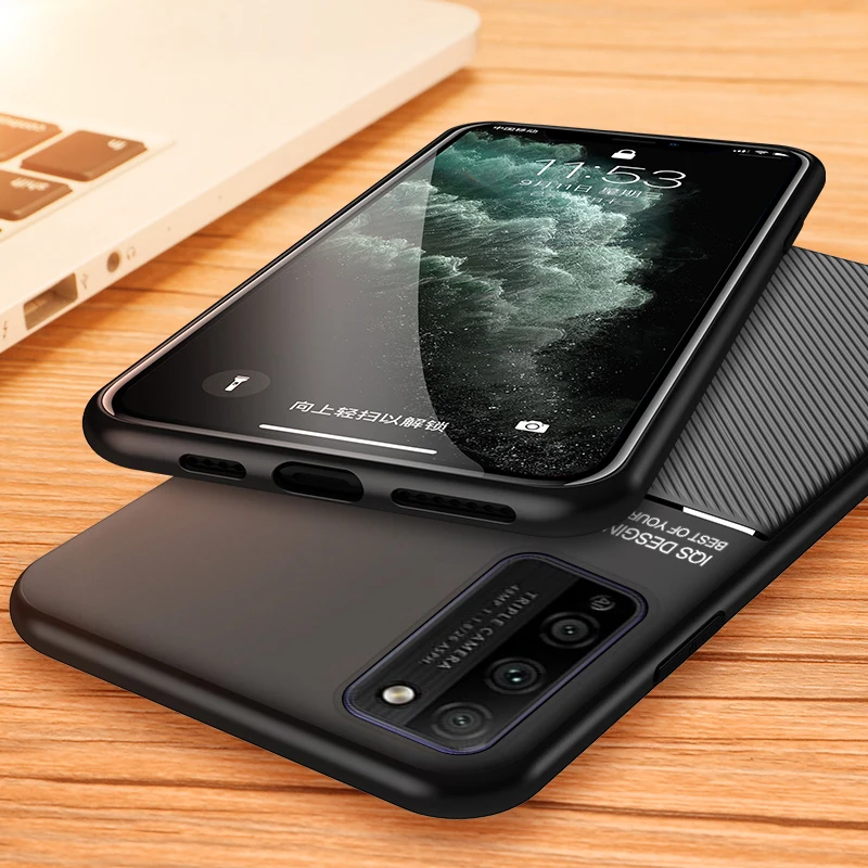 Матовый кожаный автомобильный противоударный чехол для Huawei Honor 30 30S 20 20i 10i 9X 8X Play