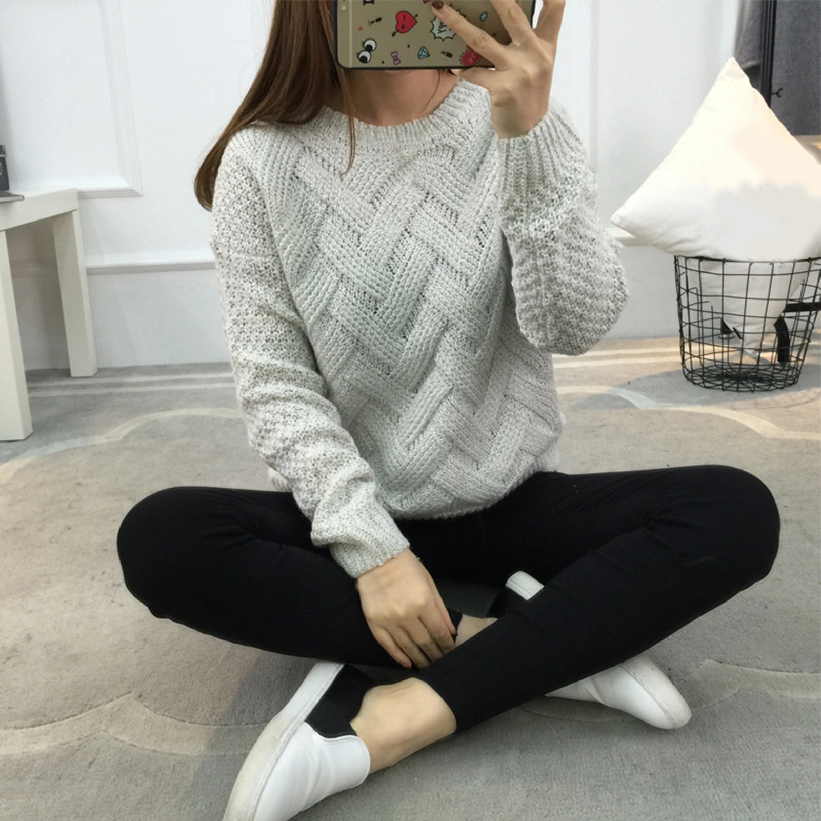 

Autumn Winter Women Vintage Twist Striped Pullover Sweater for Women 2020 new Thicken Warm Loose Knitted Jumpers Femme Tops