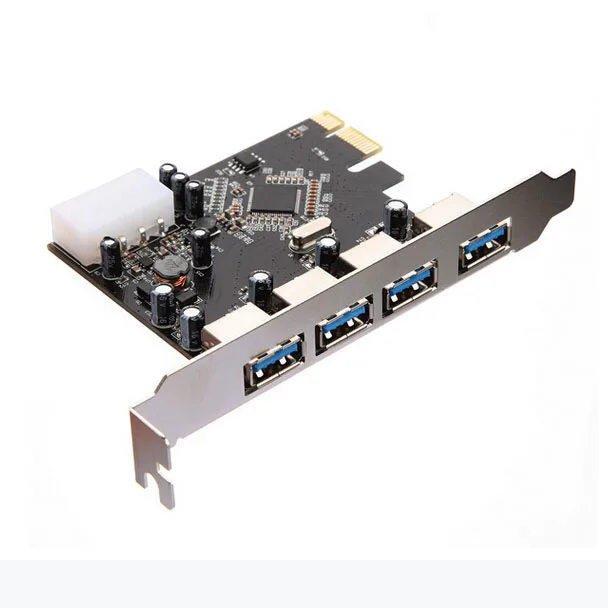 USB 3 0 PCI Express адаптер разъем E карта 4 порта ПК компьютер|Компьютерные кабели и