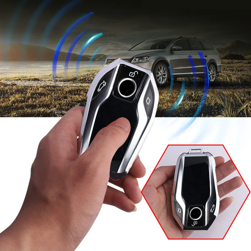 

For BMW 7 Series 740 6 Series GT 5Series 530i X3 Auto Protector Colorful Carbon fiber+Zinc alloy Smart Car Key Case Cover Shell