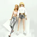 Брюки из искусственной кожи цвета металлик, серебристого и золотого цвета длинные штаны для куклы Барби модные брюки для 16 аксессуары для кукол