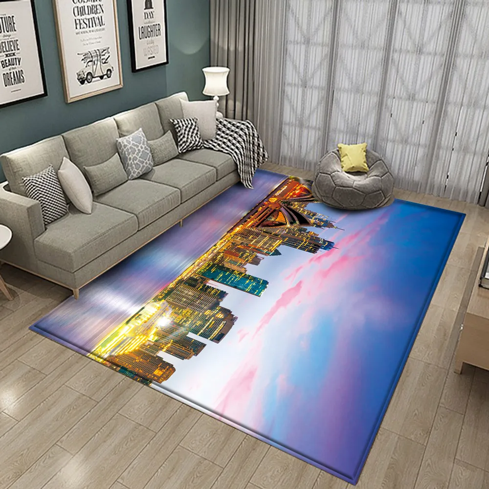 

Tapis Room Carpet Alfombra Pasillo Larga Flannel Carpet Palace Scenery Pattern Anti Slip Rectangle Carpet Rectangle Rug Mat