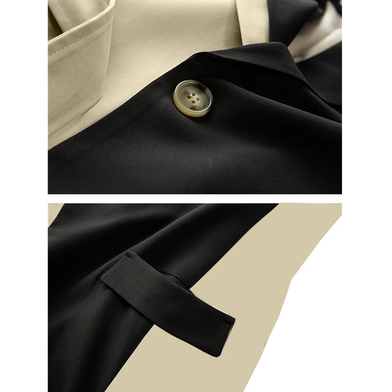 Весенне-осенний длинный Тренч женское неравномерное тонкое ветровка свободное