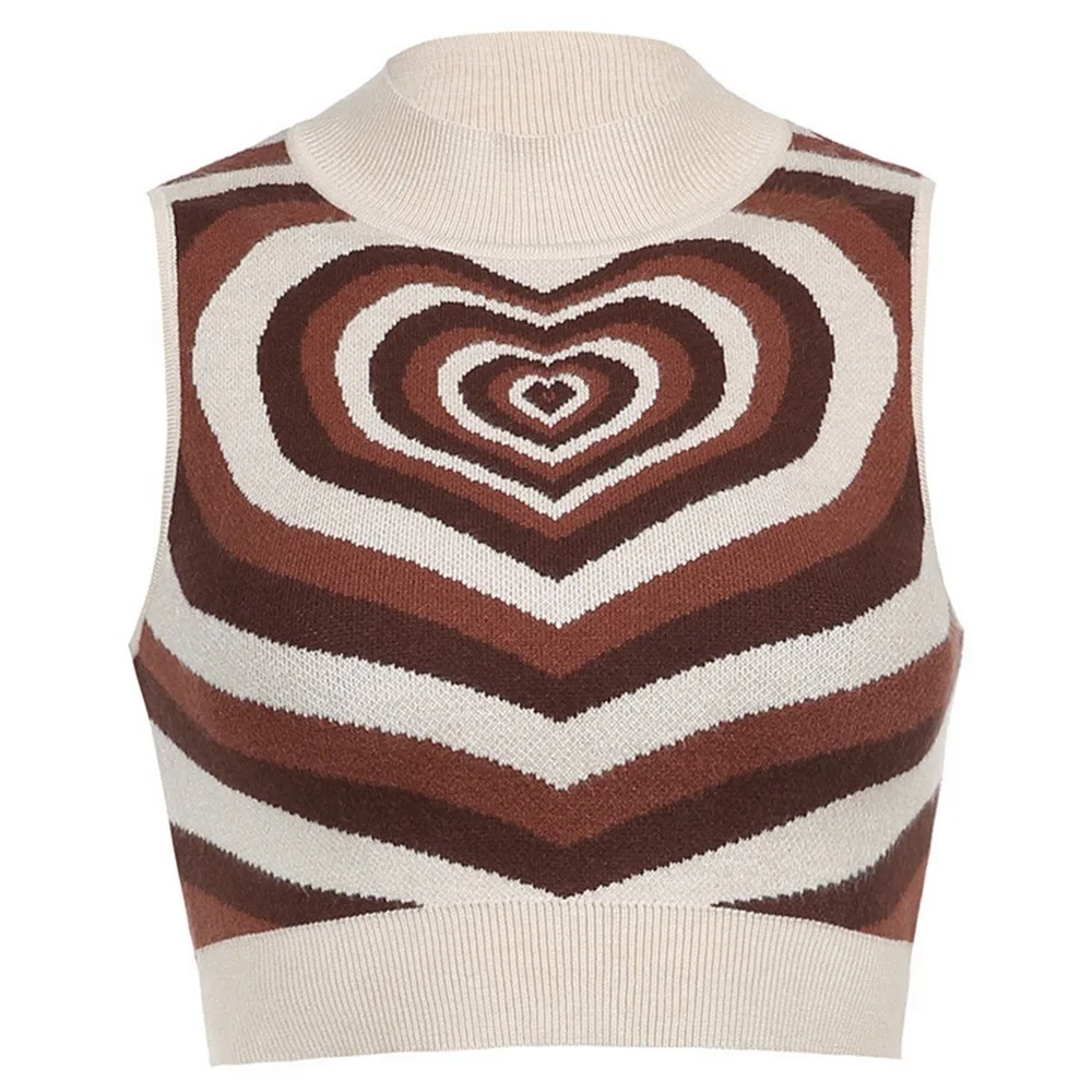 

Plaid Printed Y2K Knitted Women's Tank Tops Summer Harajuku Vintage Crop Tee Streetwear Aesthetic Cute Shirts 2021