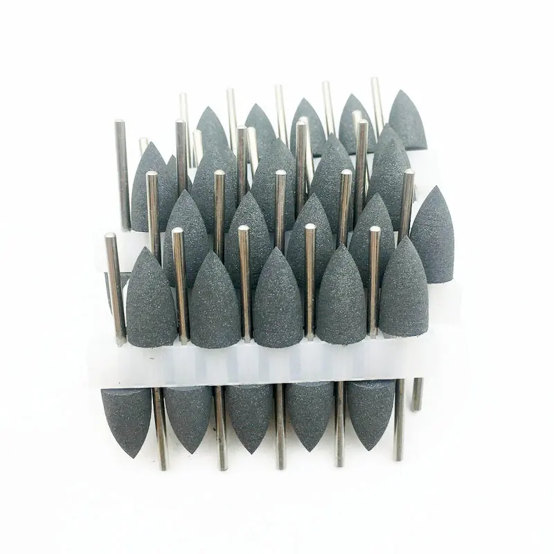 

50pcs Black Silicone Rubber Dental Polishing Drill Bits for Oral Intial Resin Base Hidden Denture Polishing Burs 2.35mm