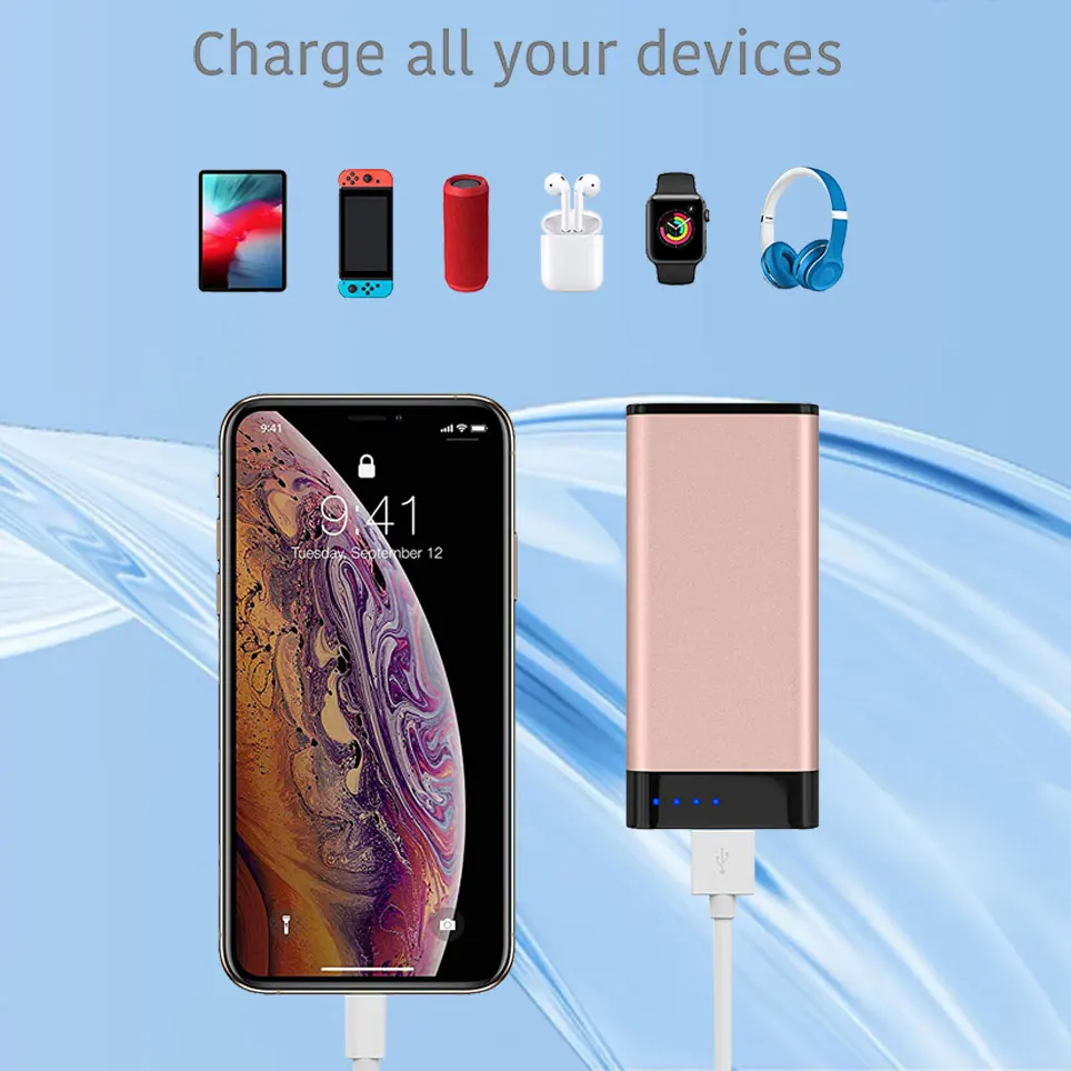 Portable charger mobile power USB battery pack 4000 mAh-suitable for Apple iPhone 13 12 11 XR XS X 8 etc... | Электроника