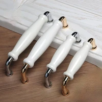 modern ceramic cabinet handles bright chrome zinc alloy wardrobe door pulls handles for cabinets and drawers furniture handles