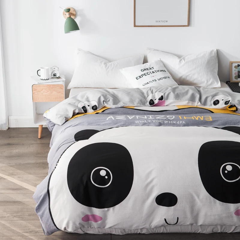 Panda Only 1pc 100% Cotton Blanket Quilt cover for Kids and Adults Bedroom School Duvet Cover High Quality | Дом и сад