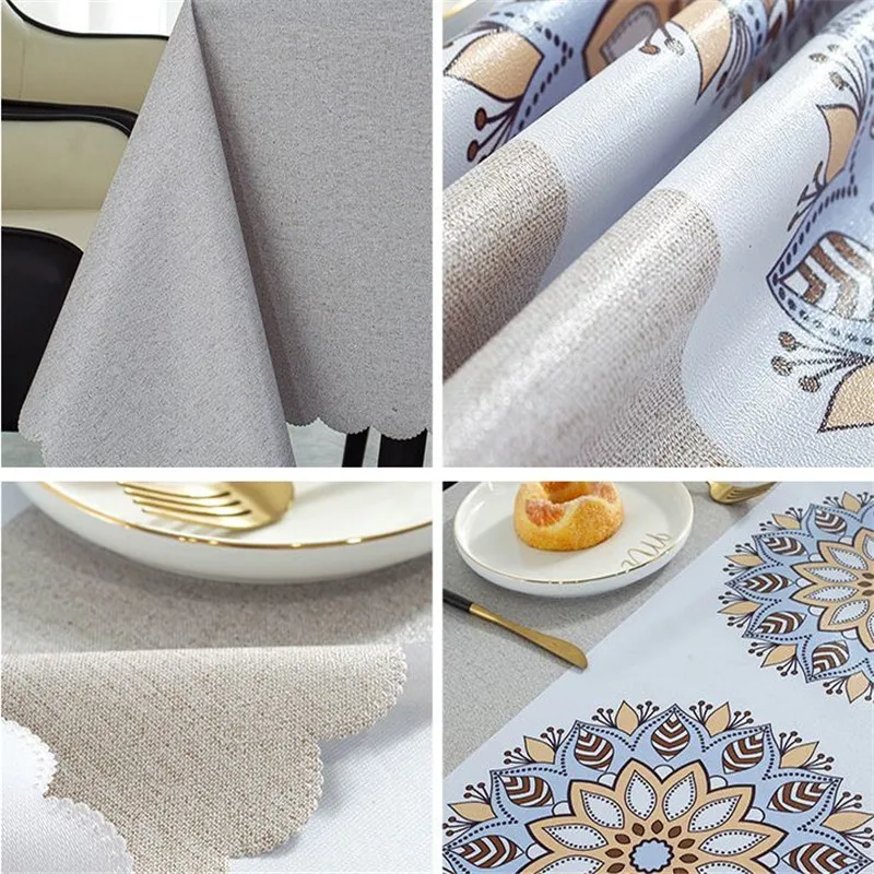 

Tablecloth Waterproof Oilproof Anti-scalding Disposable PVC Rectangular Home Party Coffee Tea Table Cloth Mat Clan Style