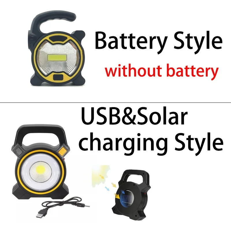 Solar Powered Lantern Usb Rechargeable 60W COB LED Work Light Portable Flood Outdoor Garden Spot Lamp for Camping | Лампы и освещение