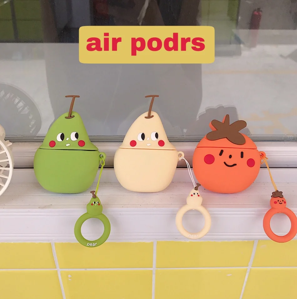 Силиконовый чехол для наушников AirPods 2 милый мультяшный фруктовый прекрасный