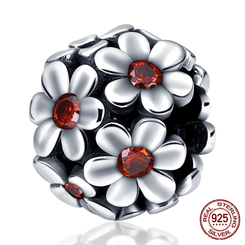

Браслеты Pandach plata из серебра 925 пробы с бусинами в форме цветка, подходят для браслетов Pandora, Женские Ювелирные изделия «сделай сам»