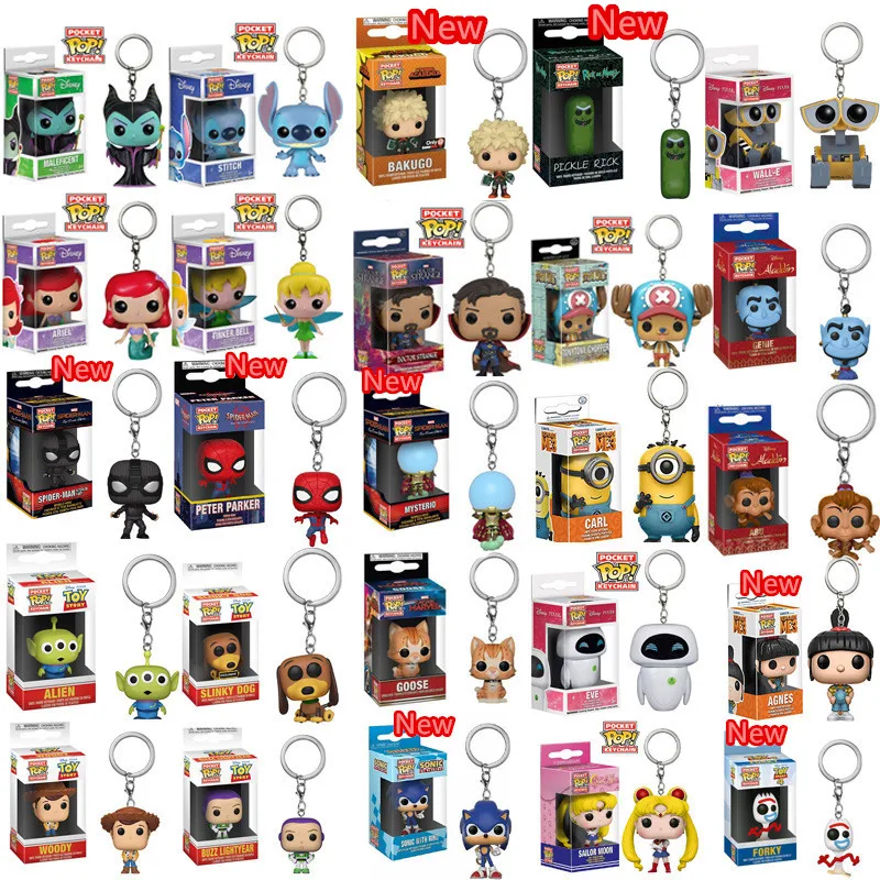 FUNKO POP Cartoon Agnes Spiderman Forky Maleficent Карманный Брелок виниловые фигурки игрушки для детей