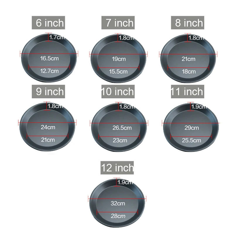 Посуда для пиццы из алюминиевого сплава с антипригарным покрытием 6-12 дюймов |