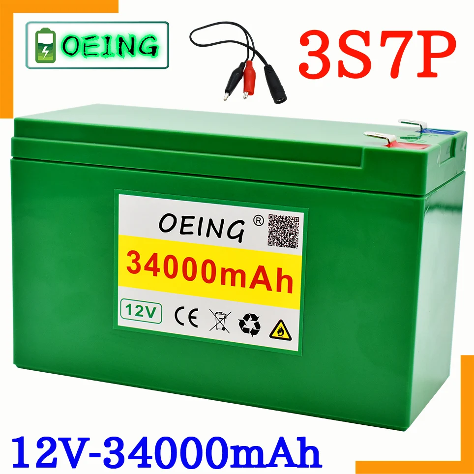 

Top quality 12V 34Ah 3S7P 18650 lithium battery pack built-in 40Ah high current BMS, used for sprayer +FedEx free delivery