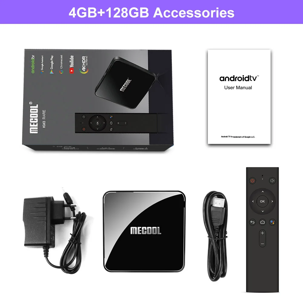 Google Сертифицированный Android 9 0 ТВ-бокс Mecool KM3 A TV 4G 128G S905X2 2 4G/5G двойной WiFi