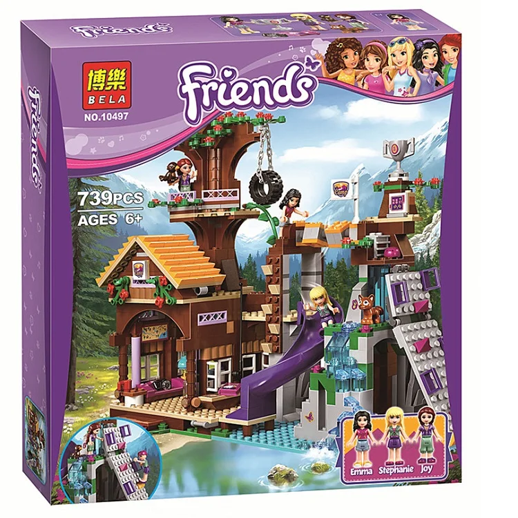 

Friends Adventure Camp Tree House Emma Mia Compatible with Legoinglys Friends 41122 Figure Model Buildingtoy Hobby for Kids