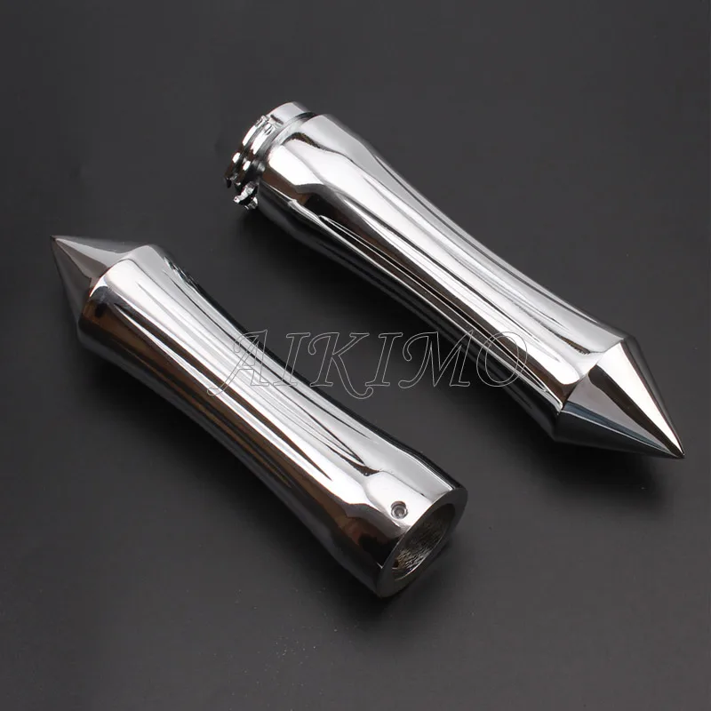 1&quot Handlebar Chrome Hand Grips Spike With Throttle Control Motorbike Anti-corrosion Aluminum Universal For Harley Honda Suzuki |