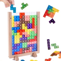 new kids tetris puzzle toys rainbow blocks jigsaw board games logical thinking training educational wooden toys gifts children