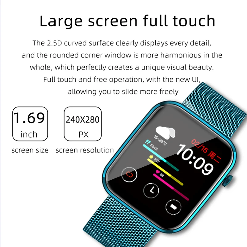 

2021 New Smartwatch Women Men Bluetooth Waterproof Smart Watch For Android IOS Electronic Clock Fitness Tracker Full Touch Hours
