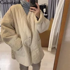 Куртка Colorfaith Женская Стеганая, теплая винтажная верхняя одежда в стиле оверсайз, пальто, Осень-зима 2021