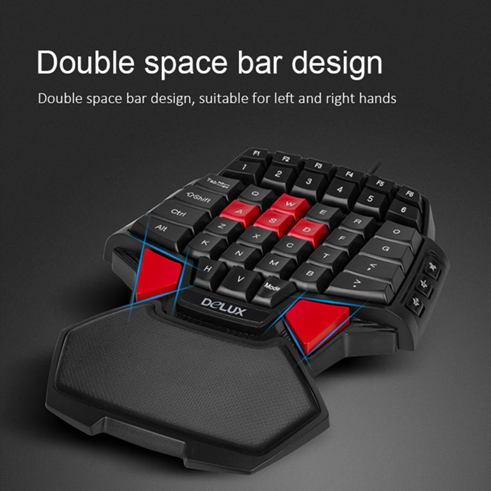 Delux Клавиатура Мышь комбо USB эргономичная игровая клавиатура и 4000DPI RGB с