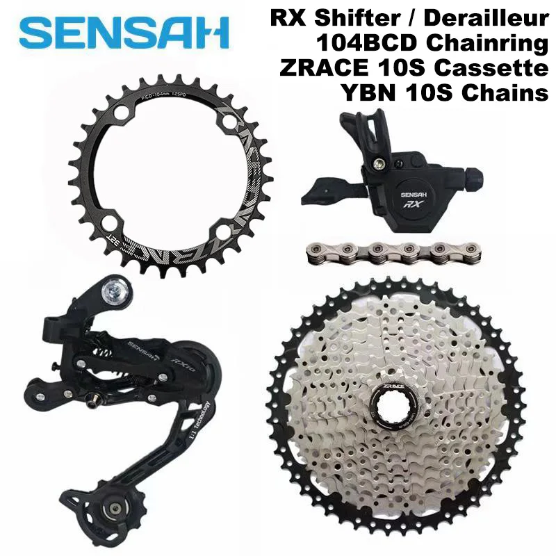 SENSAH RX 10 скоростей велосипед переключения+ задний переключатель+ 42T 46T кассета/цепное кольцо+ SUMC 10 S цепь группа набор для PCR за M6000