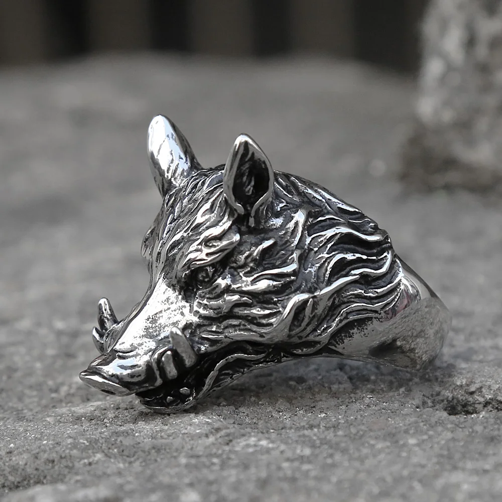 Готический браслет из нержавеющей стали для женщин дикий Кольцо с изображением