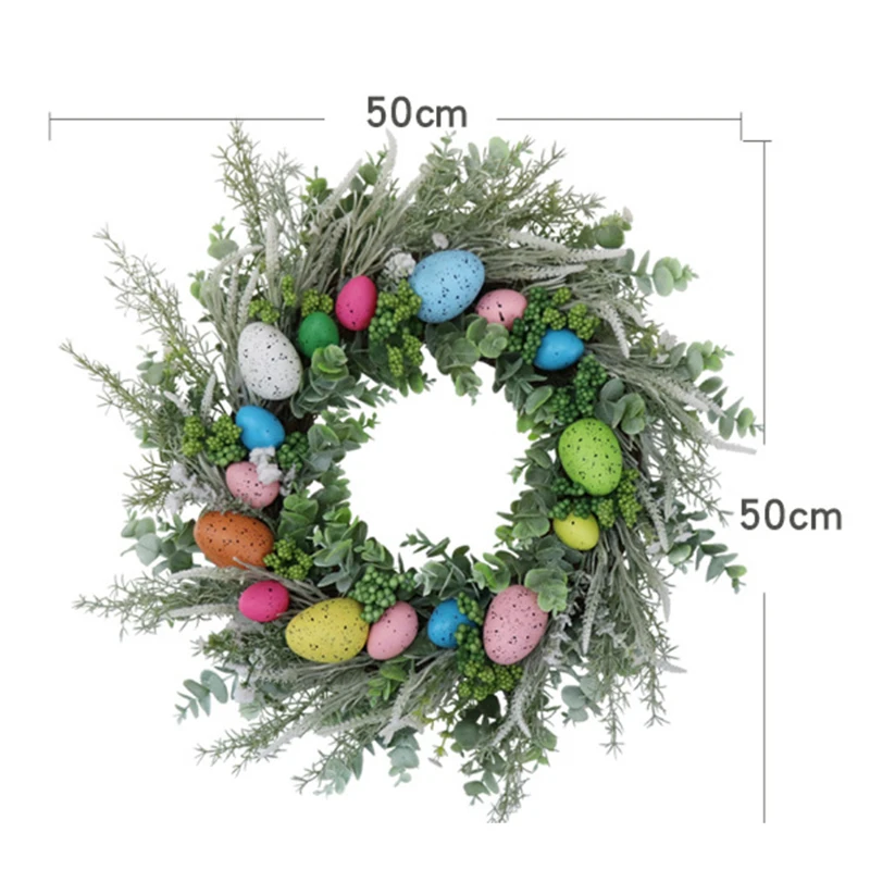 

Easter Garland Eggs Rattan Wreath Artificial Flower Wreath Home Easter Decor