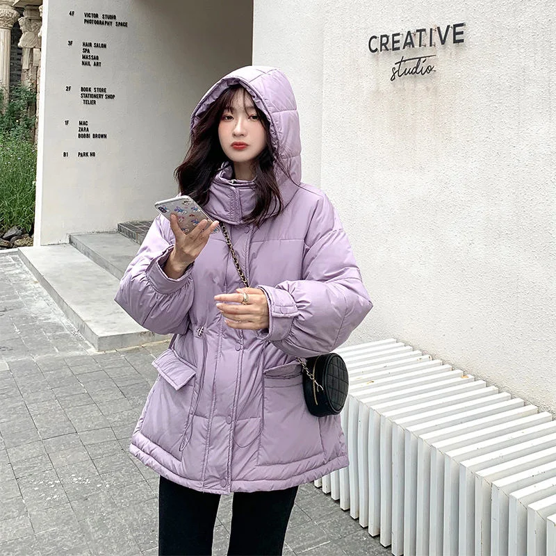 2021 Женское зимнее хлопковое пальто повседневное женское на молнии с длинным