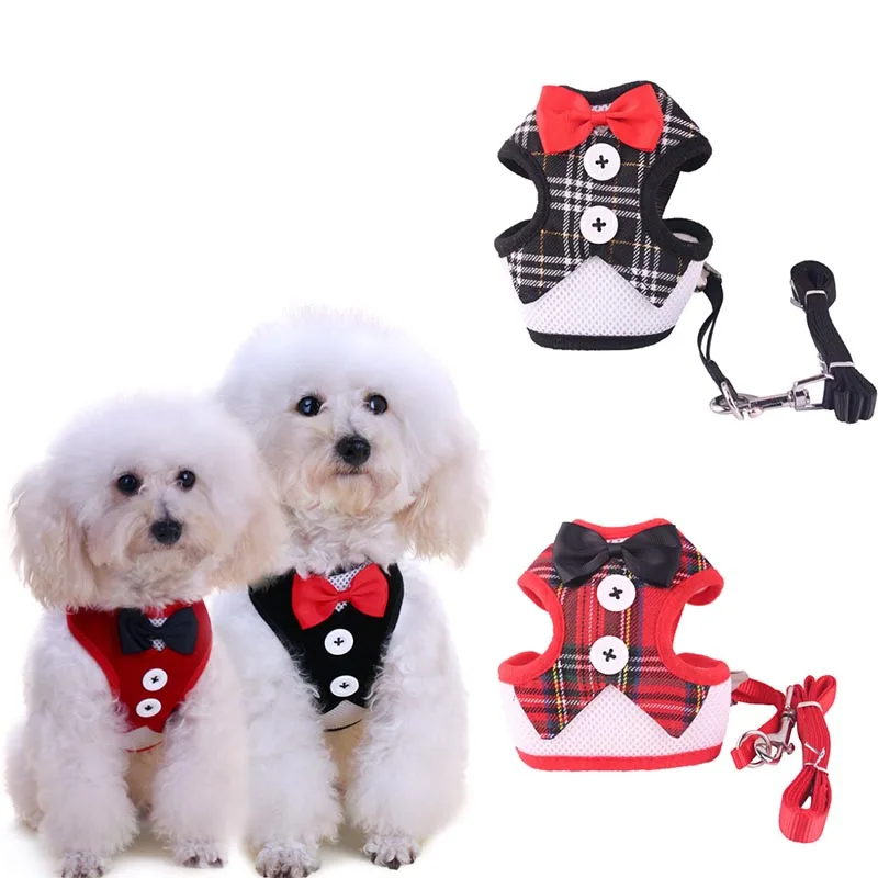 Поводок для собак и кошек удобный жилет с бантом маленьких средних