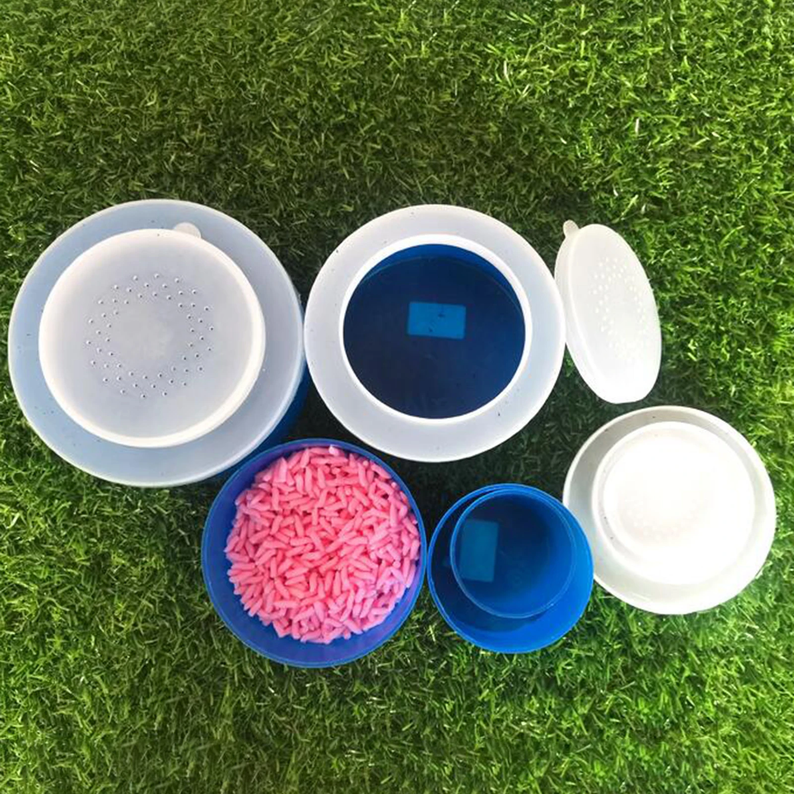 

5pcs Fishing Bait Box Round Live Worm Earthworm Lures Container Fishing Accs