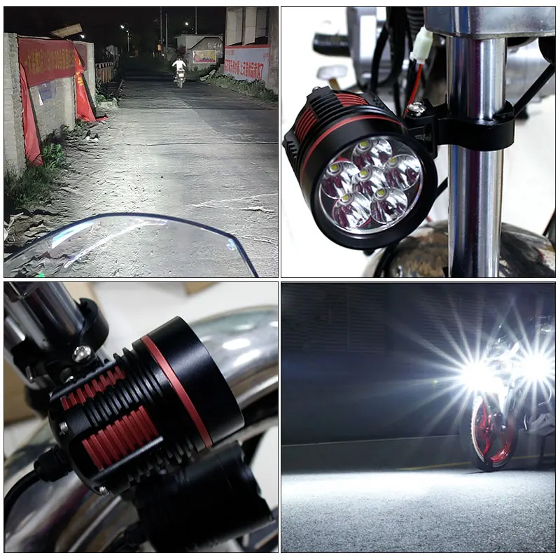 2 шт. L6T мотоциклетная фара 60 Вт 12000LM LED для езды на мотоцикле прожектор
