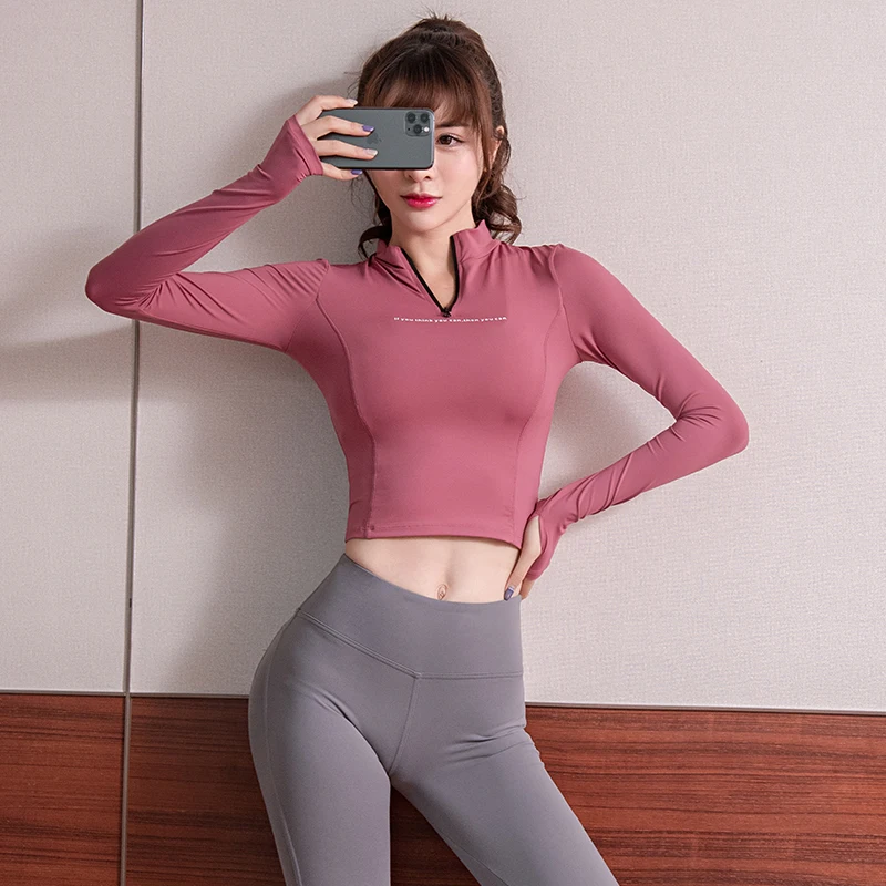 Женский топ для фитнеса тощий тонкий спортивный быстросохнущий с длинным