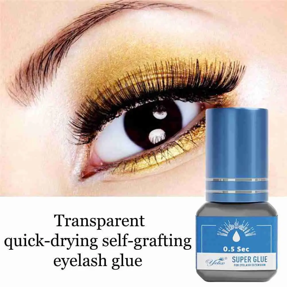

5ml Quick-drying Eyelash Extension Glue Powerful False Eyelash Extension Glue Adhesive Low Odor Mink Eyelash Glue
