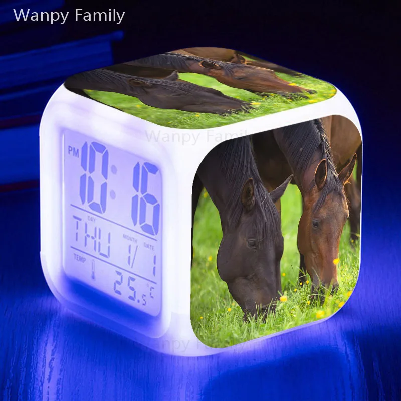 Часы Будильник с подсветкой для влюбленных 7 цветов|Будильники| |