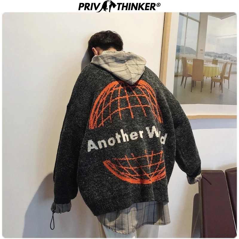 Privathinker Мужские жаккардовые 3 цвета осенне-зимние свитера мужские корейские модные пуловеры с круглым вырезом Топ Мужская теплая одежда свободная