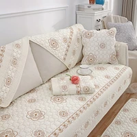 new four seasons cotton embroidered sofa cushion double sided cotton fabric embroidered sofa cushion towel