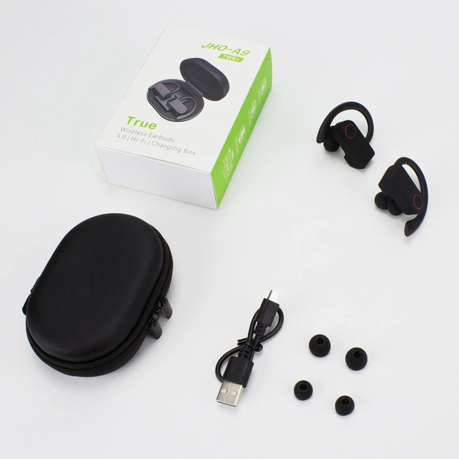 TWS Sports Wireless Bluetooth Earphone Headphones Ear-hook Stereo Earbuds Earphones IPX5 Waterproof with Mic Phone Headset