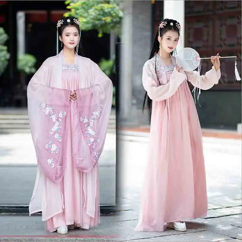 

Women Hanfu Ancient Chinese Tang Dynasty Vintage Dresses Female Fairytale Halloween Princess Costume Outfit For Lady Plus Size
