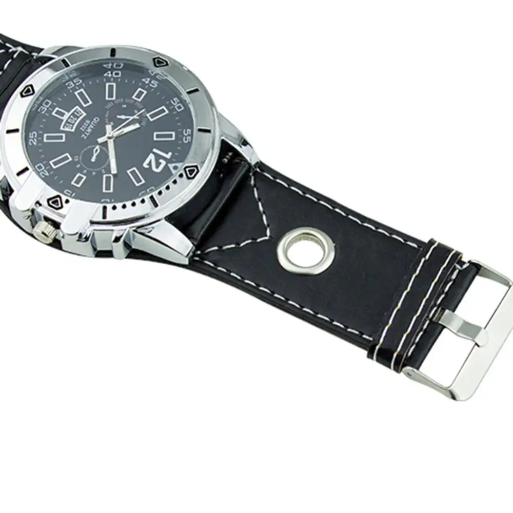 

50% Hot Sales Colorful Men Fashion Oversized Dial Sport Quartz Steel Leather Band Wrist Watch