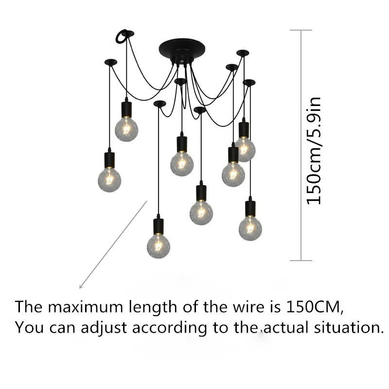 

Ceiling Lights Vintage Ceiling Lamp Spider Shape Lamp For Living Room Multiple Adjustable Industrial Style Lamparas de techo