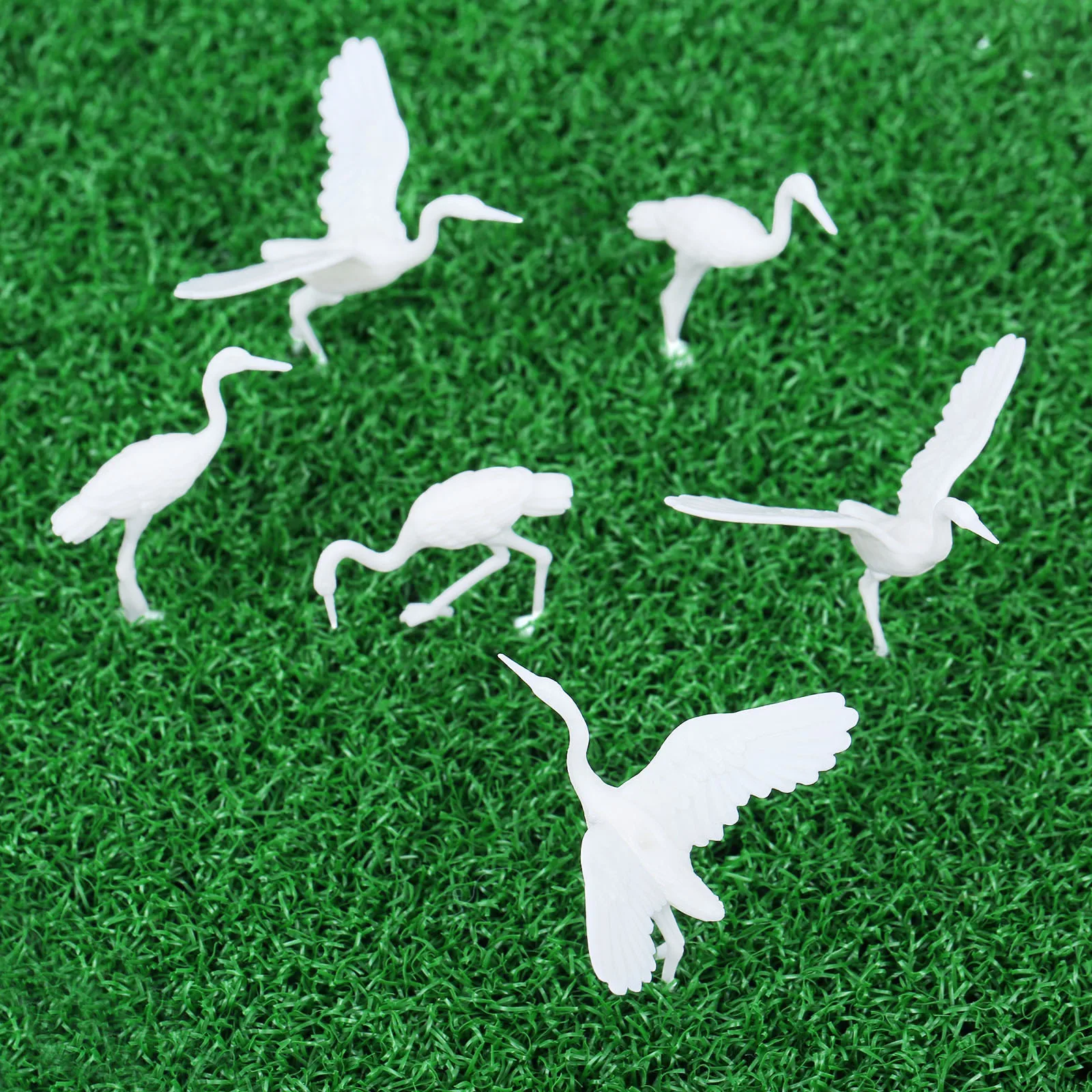 10pc 35mm Red-crowned Crane Models Mini Swan Birds figure Plastic Toy Unique Decoration Scenes Layout Miniatures Landscape Decor