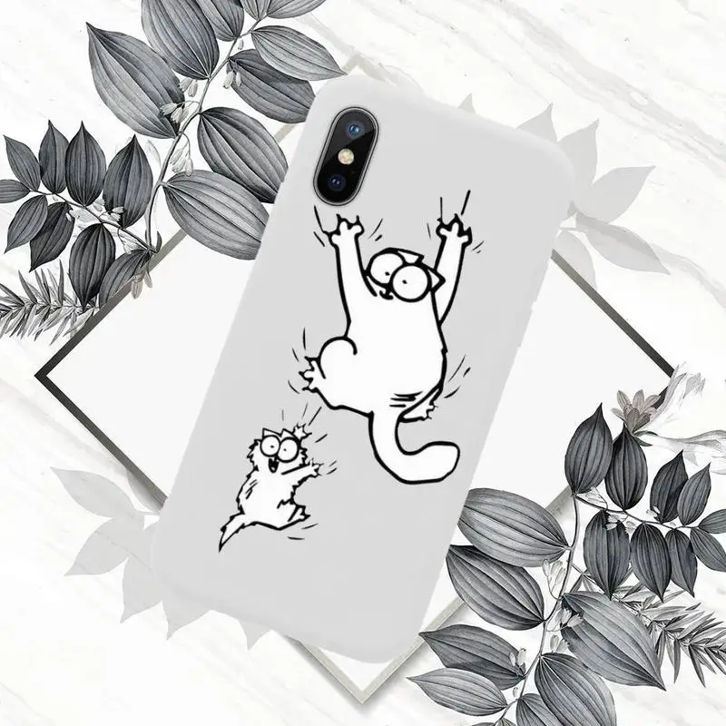 

Cute cartoon cat Phone Case Candy Color for iPhone 11 12 mini pro XS MAX 8 7 6 6S Plus X SE 2020 XR
