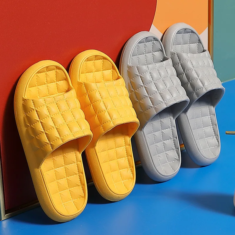 

2021 New Men's Slipper Bathroom Female Summer Indoor Household Shoe Antiskid Household Couple Sandals Flip Flops Women