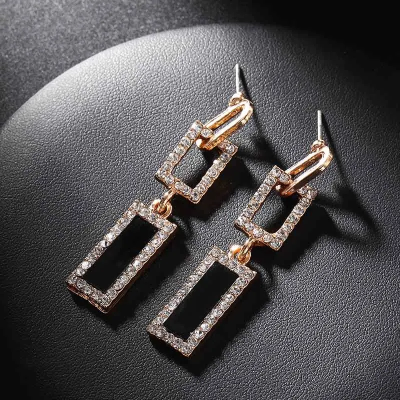Корейские черные акриловые Серьги Геометрические Квадратные Висячие серьги для