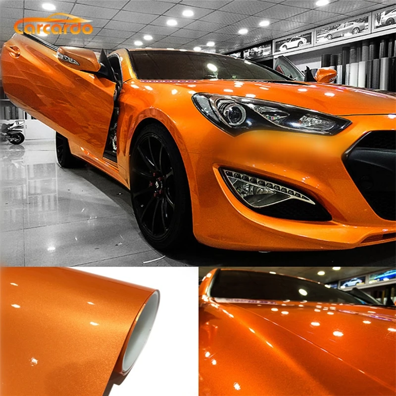 Carcardo металлическая блестящая Автомобильная Наклейка Виниловая пленка Глянцевая