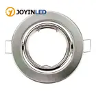 Круглый никелевый Встраиваемый светодиодный потолочный светильник с регулируемой рамкой MR16 GU10, ламповый держатель