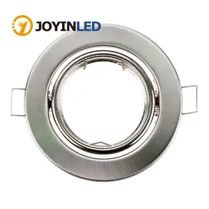 Круглый никелевый Встраиваемый светодиодный потолочный светильник с регулируемой рамкой MR16 GU10, ламповый держатель